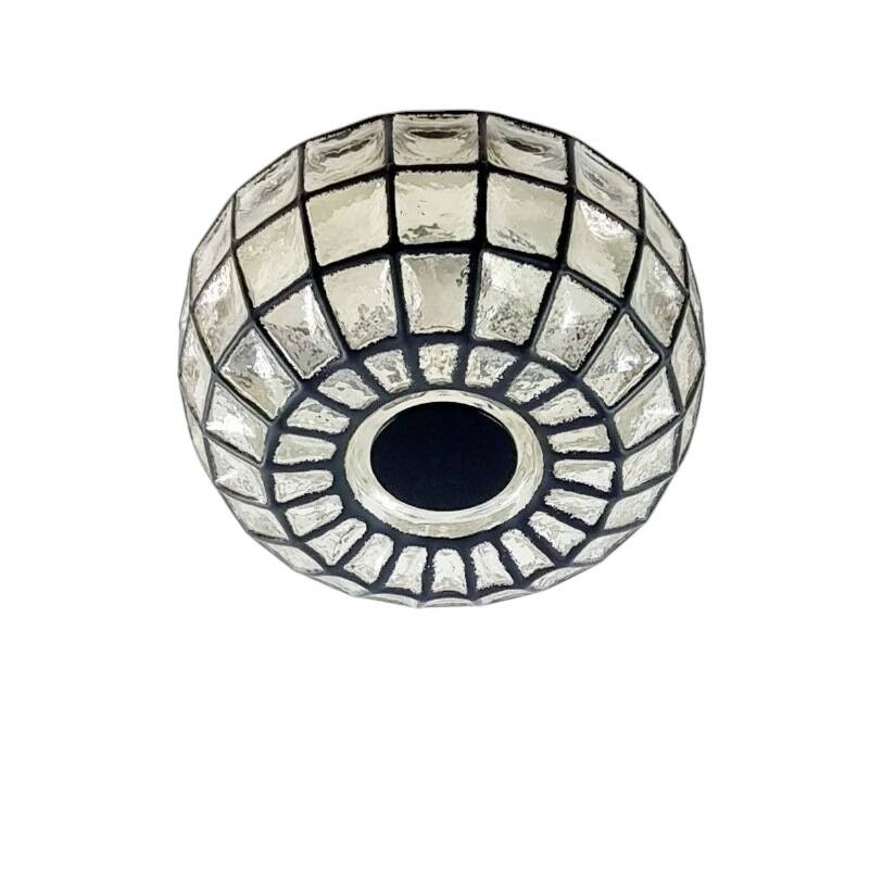 Large Mid-Century Glass Ceiling Light from Limburg, Germany, 1960s