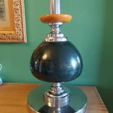 Large vintage 70'S lamp in aluminum and metal