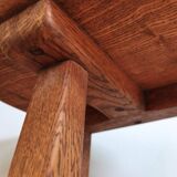 Tabouret tripode chêne massif - brutaliste