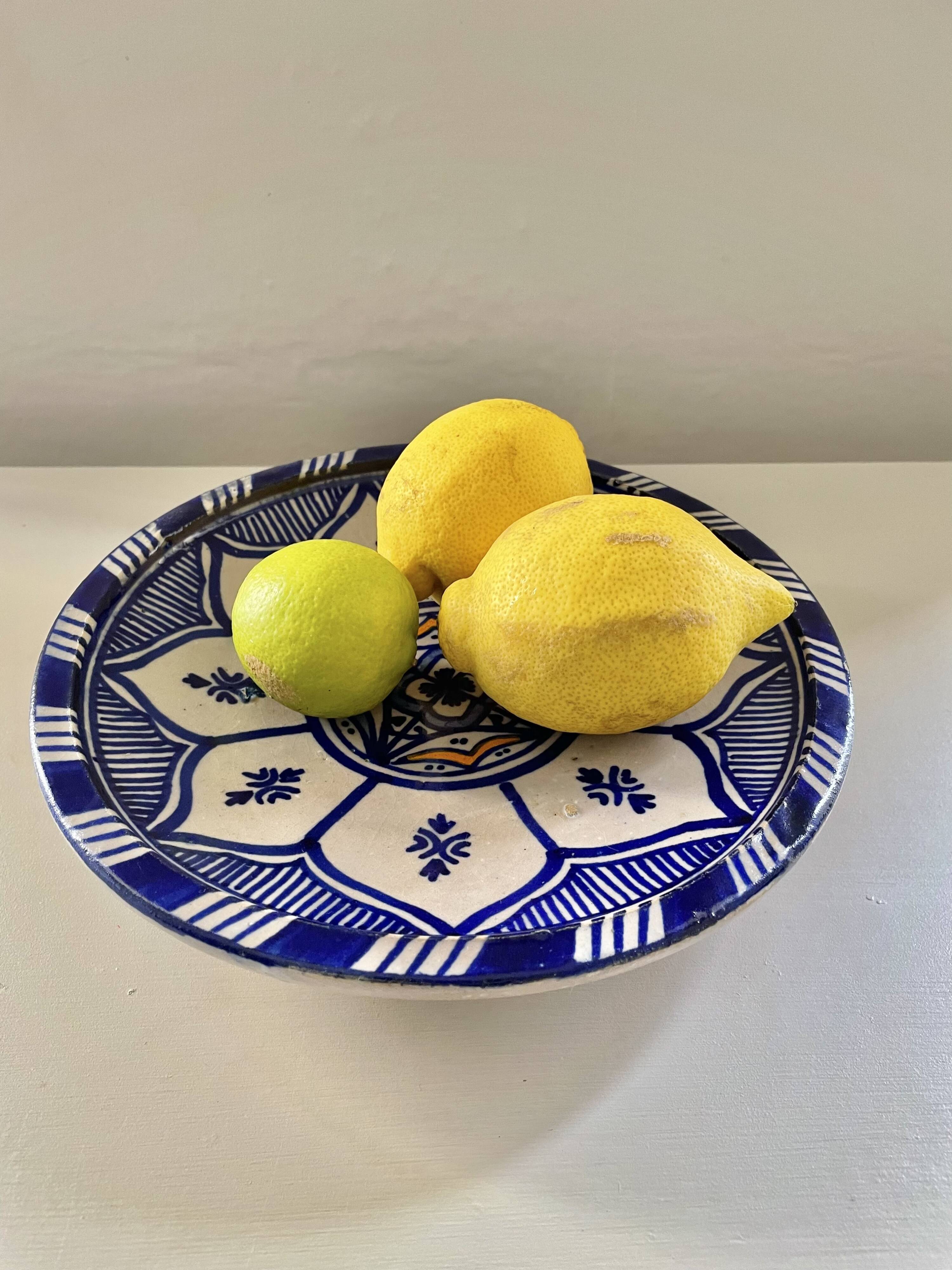 Cobalt blue Moroccan plate