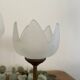 Duo brass and glass candle holders