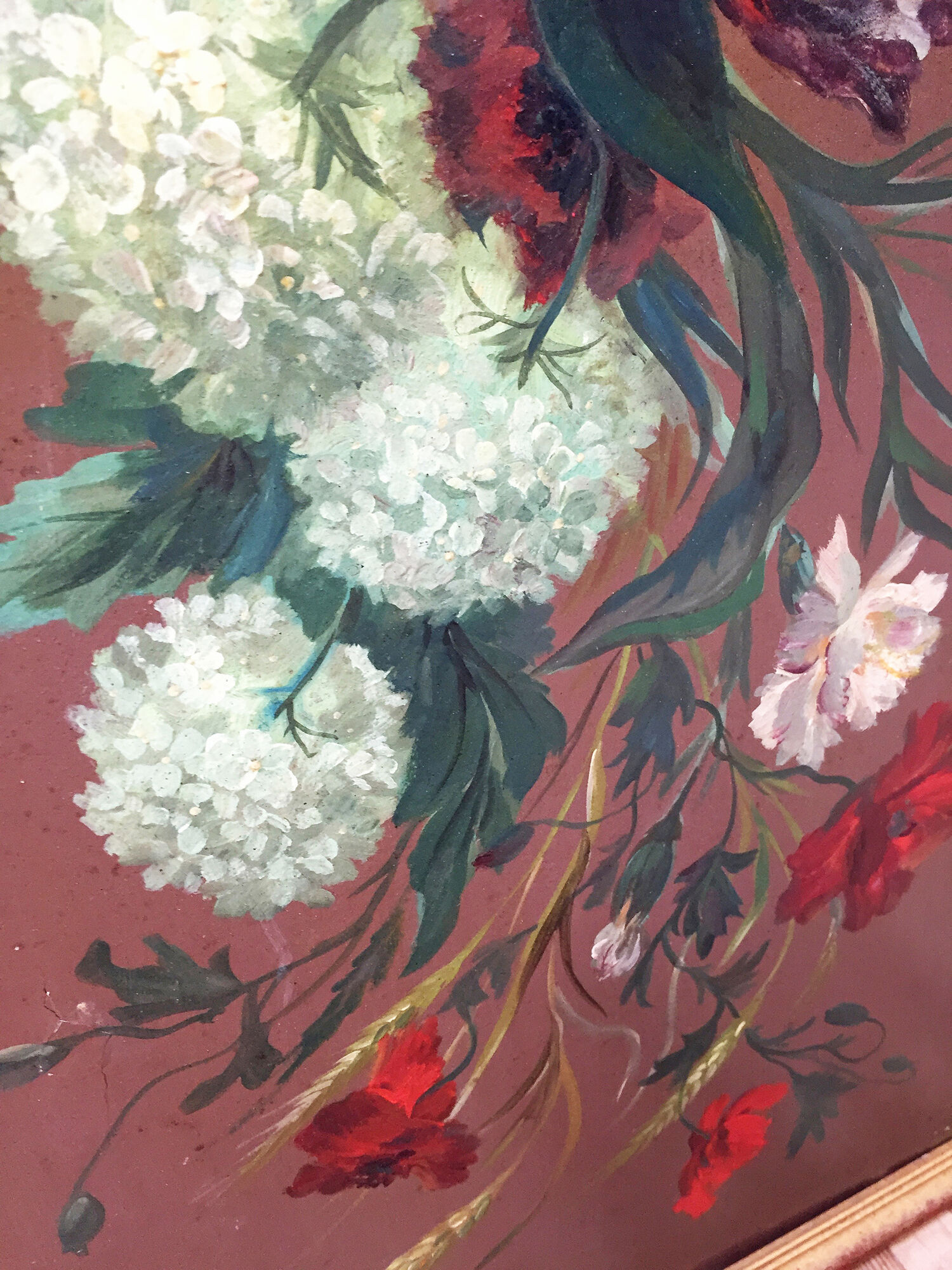 Peinture à l’huile sur bois XIXème format XXL