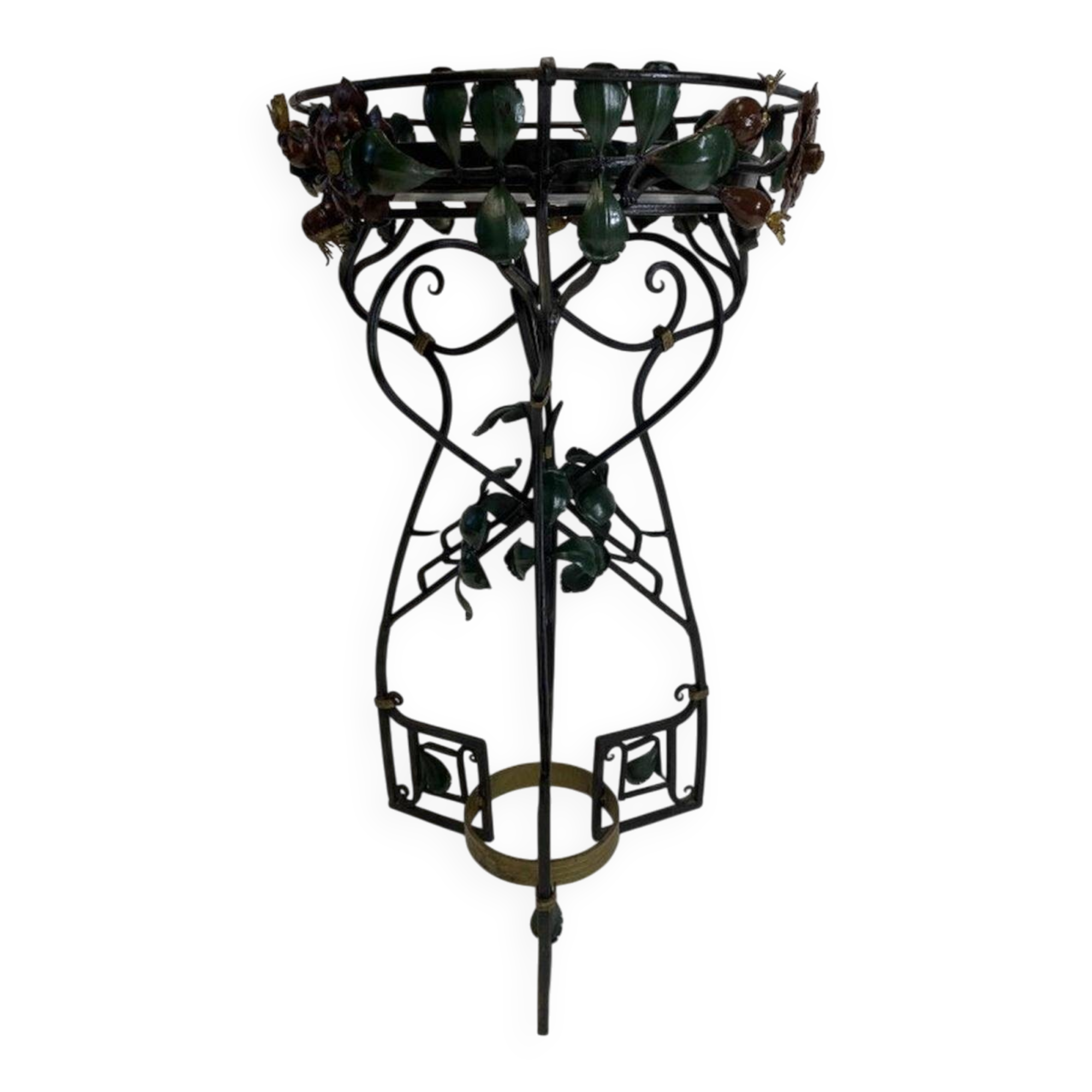 Art Nouveau wrought iron flower support