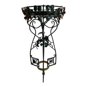 Art Nouveau wrought iron flower support