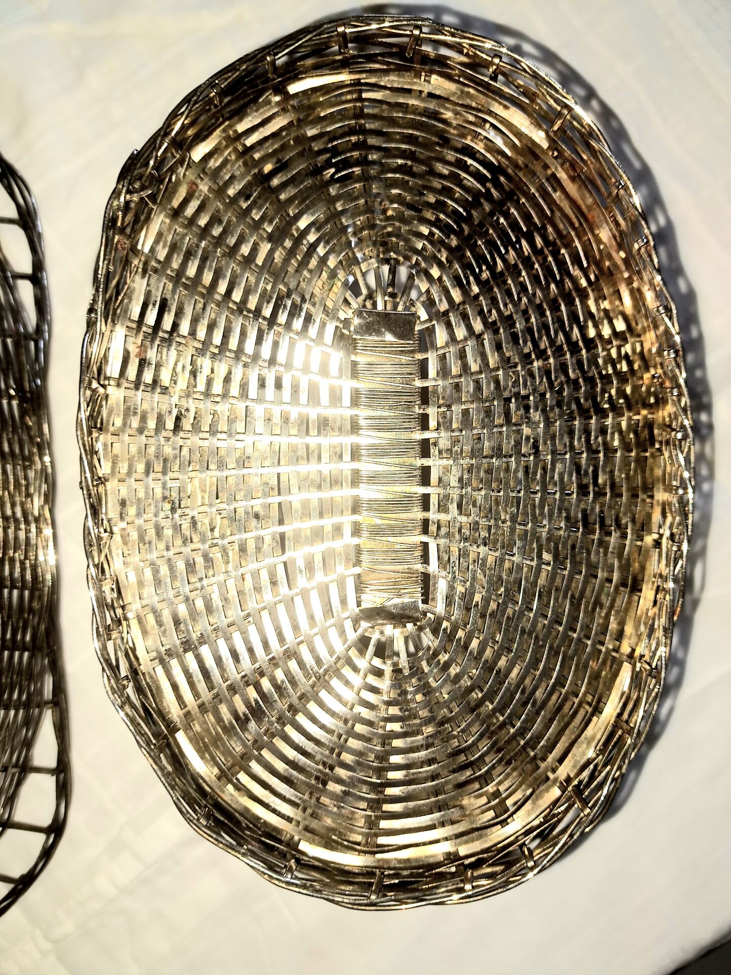 Two silver-plated baskets. Victorian style. Year 1960.