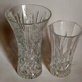 Duo of vintage French crystal vases