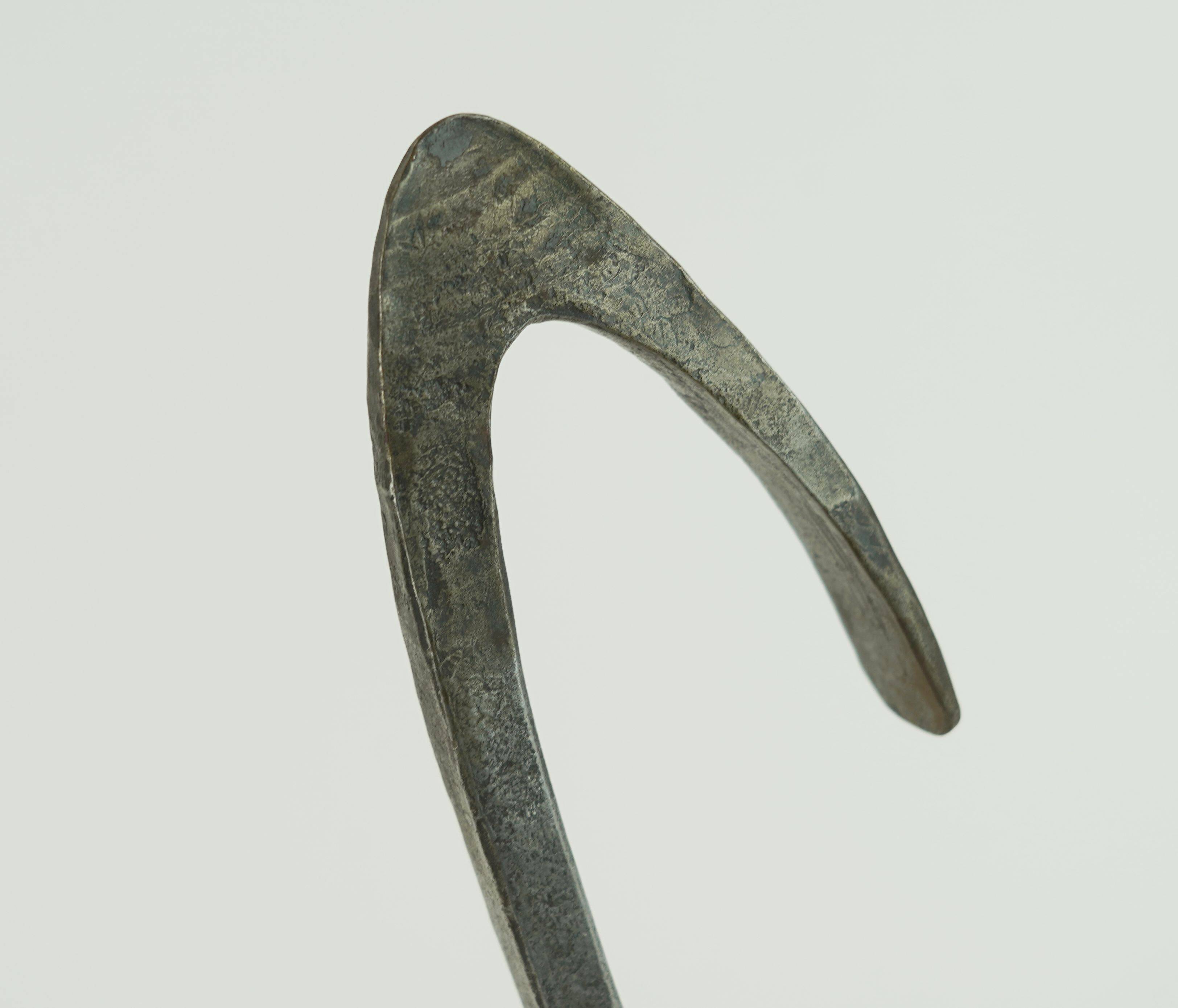 sculptural mid century modern brutalist iron CANDLE HOLDER 1960s 1970s