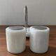 Vintage white marble salt and pepper shaker set