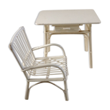 Desk and Chair in rattan.