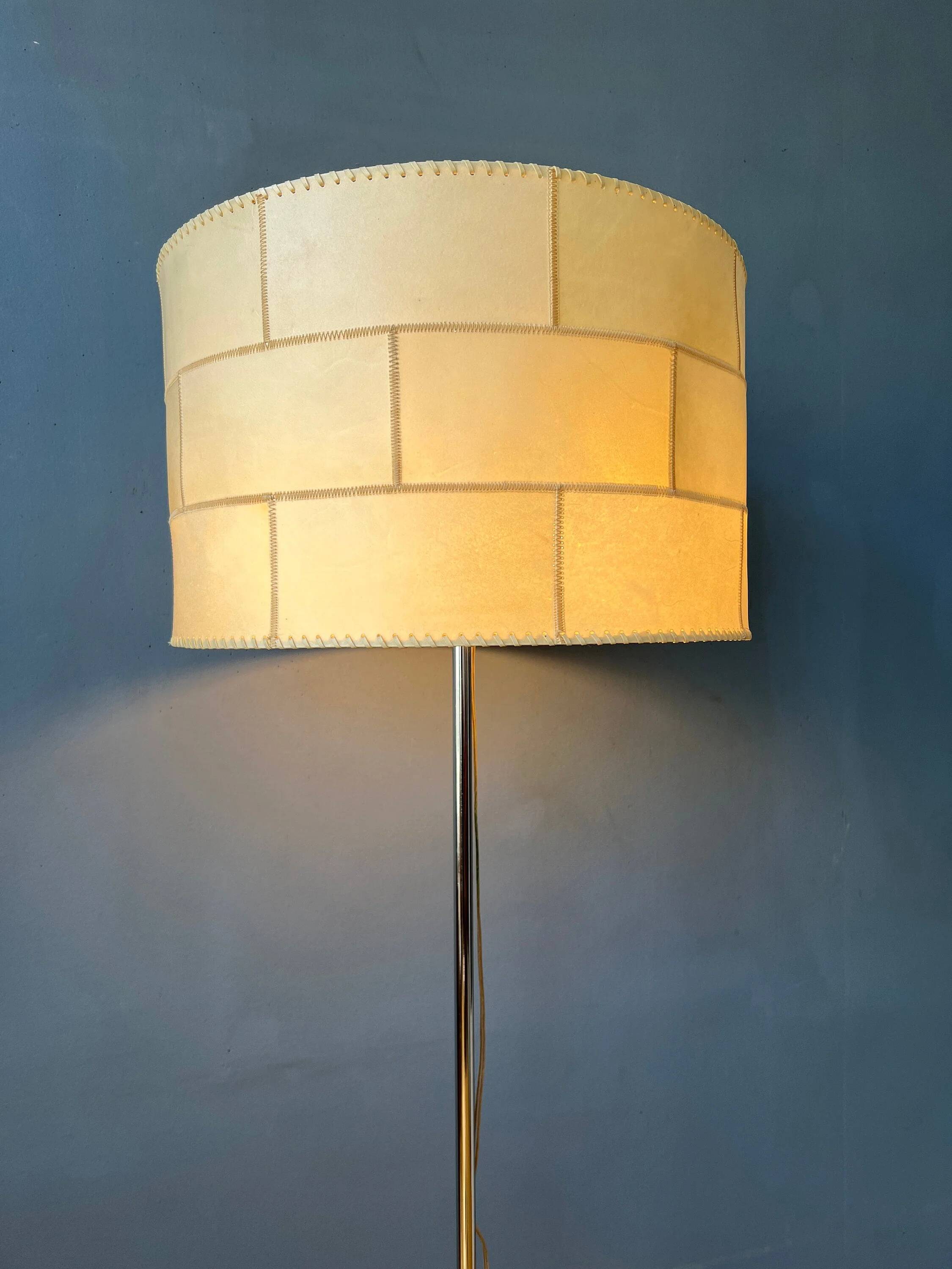 Mid Century Staff Leuchten floor lamp in leather