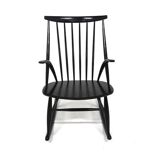 Beech rocking chair, Illum Wikkelsø, N. Eilersen, Denmark, 1960