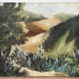 Painting signed Quéreux? landscape , Oil on canvas
