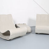 Swisspearl/Eternit Willy Guhl set of 2 Loop Chairs and 1 Loop Table