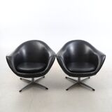 Vintage Pair of Galon Swivel Armchairs — Second Half of the 20th Century