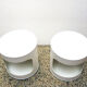 Space age white lacquered plastic and wood nightstands, 1970s, set of 2