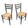 Paire de chaises cordes et bois vintage
