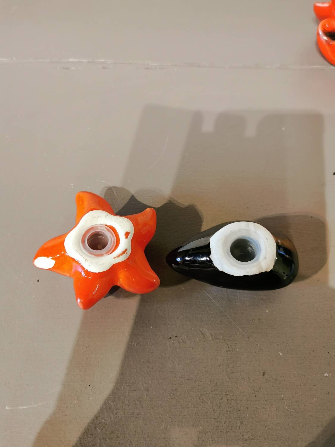 Vallauris vintage Barbotine condiment set