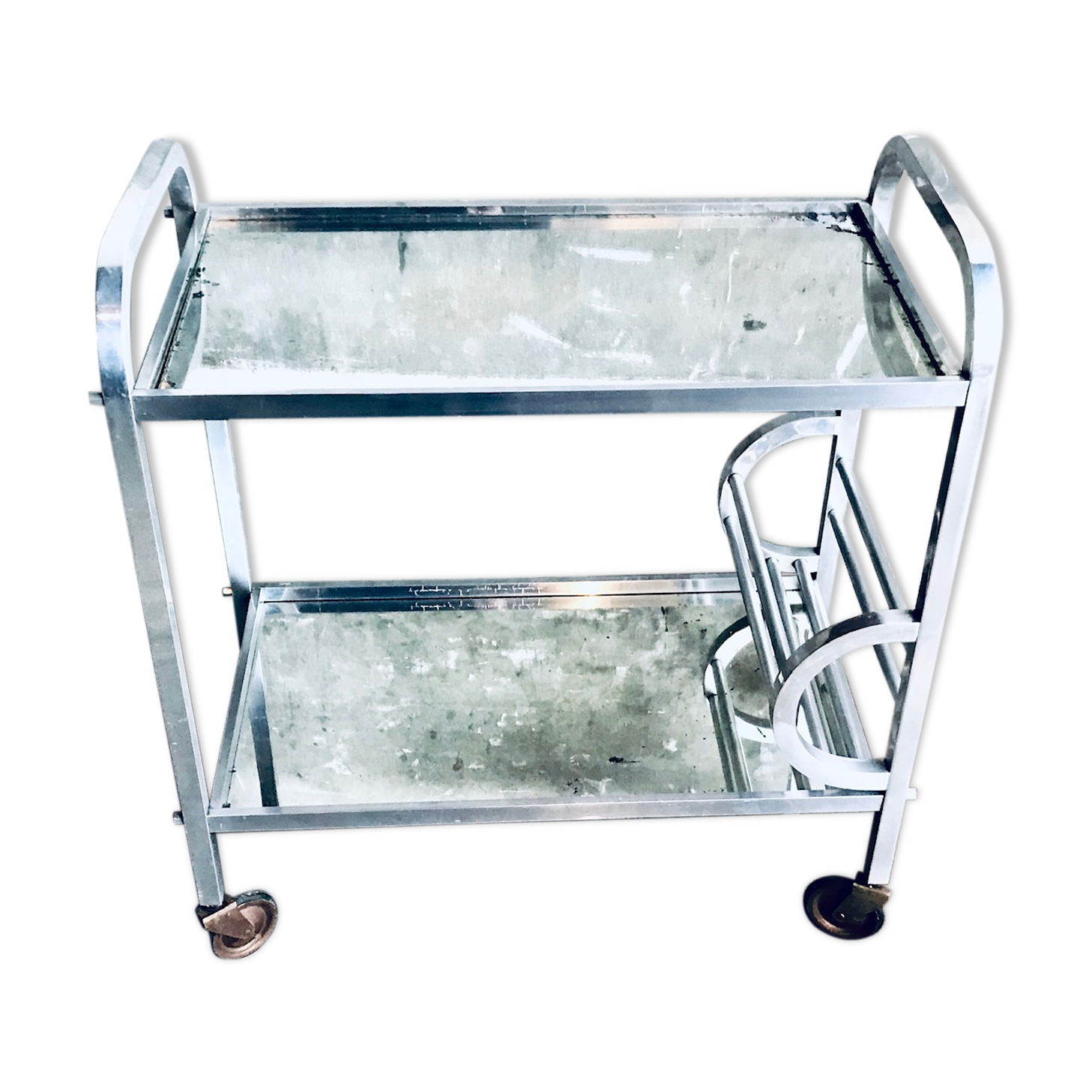 Desserte aluminium et miroirs