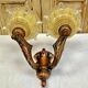 Wall lamp double fires copper metal art deco glassware ezan opalescent gilded