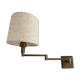 Adjustable brass wall lamp with fabric shade, Danish design, 1970s, Denmark.