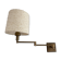 Adjustable brass wall lamp with fabric shade, Danish design, 1970s, Denmark.
