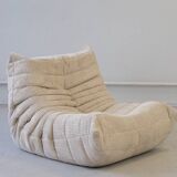 Ensemble de canapés Togo en velours côtelé beige, modèle dessiné par Michel Ducaroy 1973