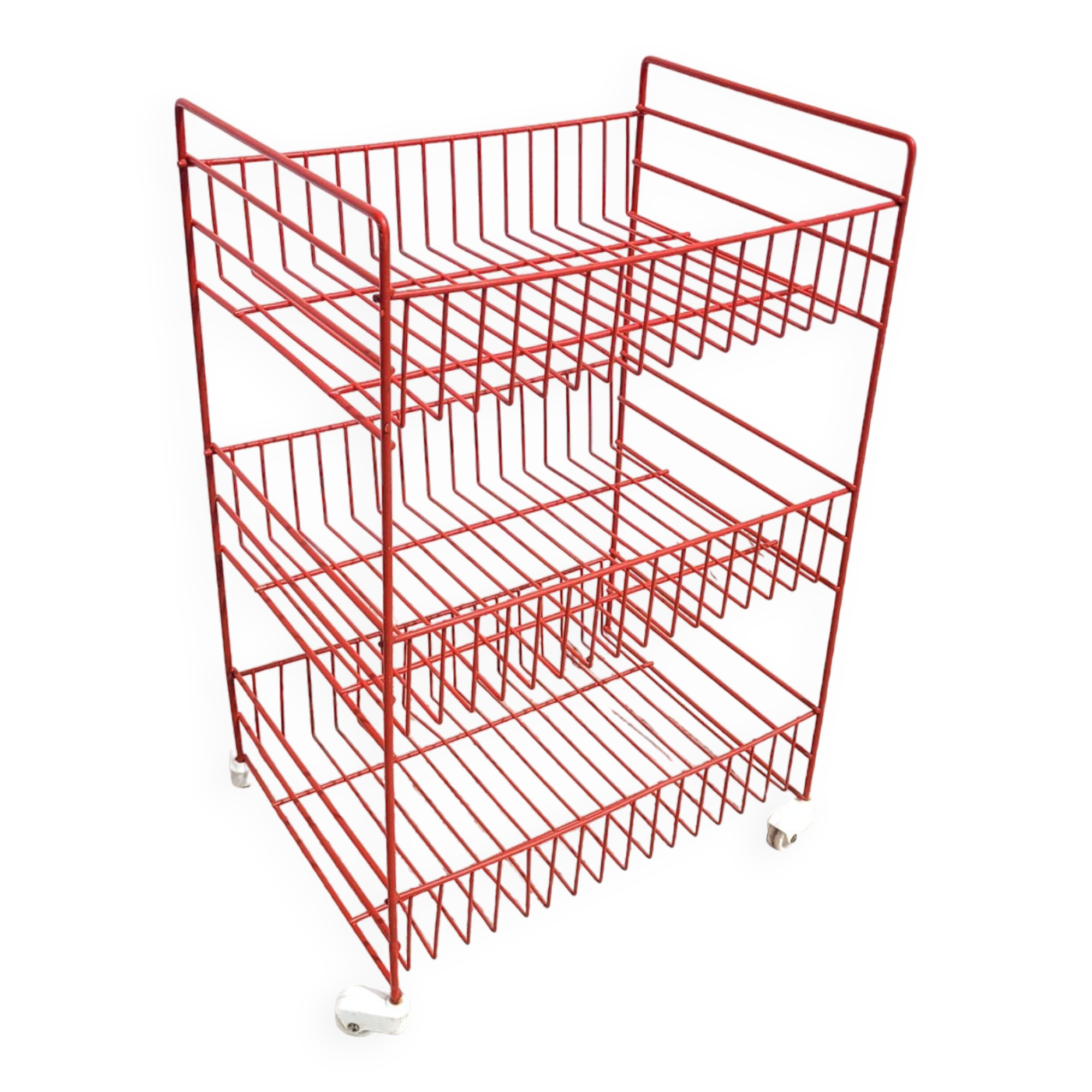 Dessert or small shelf with vintage wheels