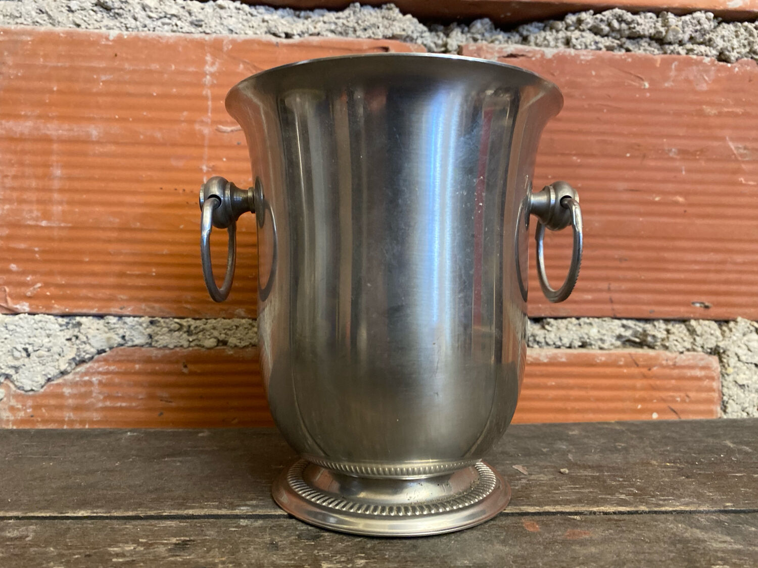 Vintage Ice Bucket Jean COUZON Stainless Steel France #D875