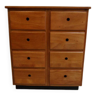 Vintage dutch filing cabinet with 8 drawers 1950's