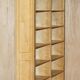 Pair of large open bookshelves in satin birch and walnut, height 2.5 m.