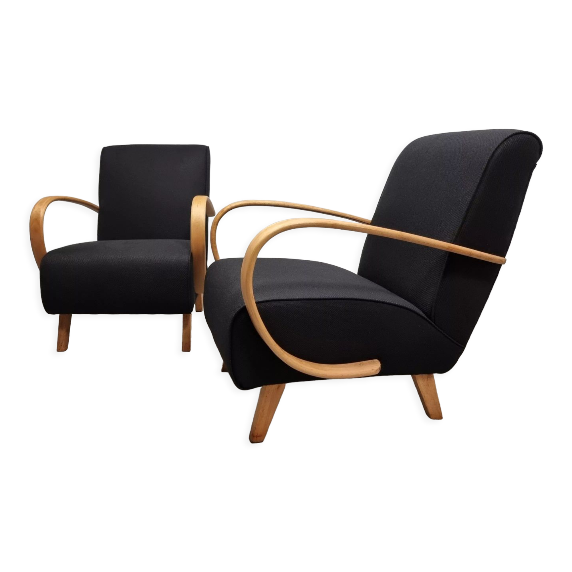 Restored armchairs by Jindrich Halabala