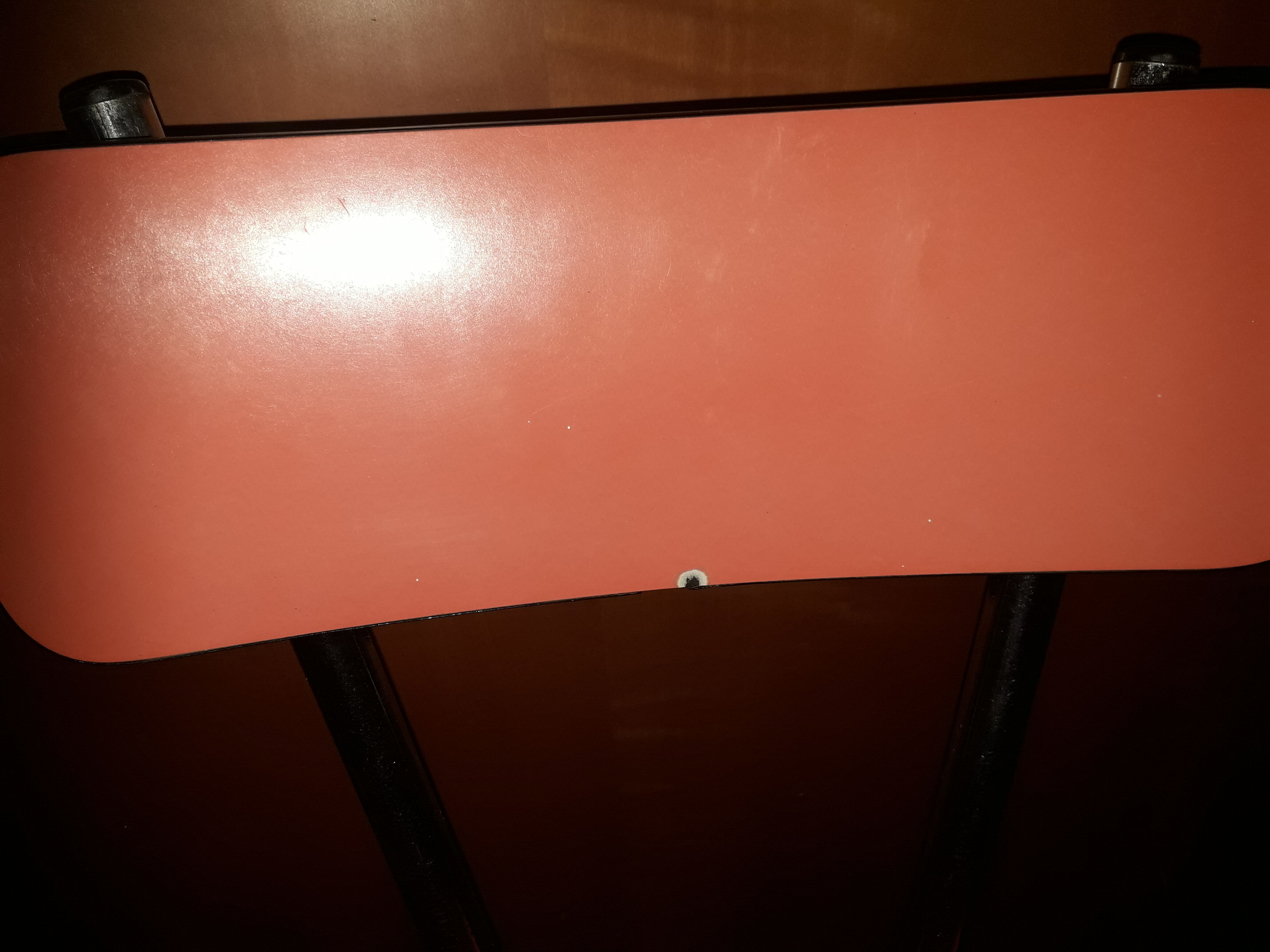 Paire de chaises en formica rouge pastel vintage