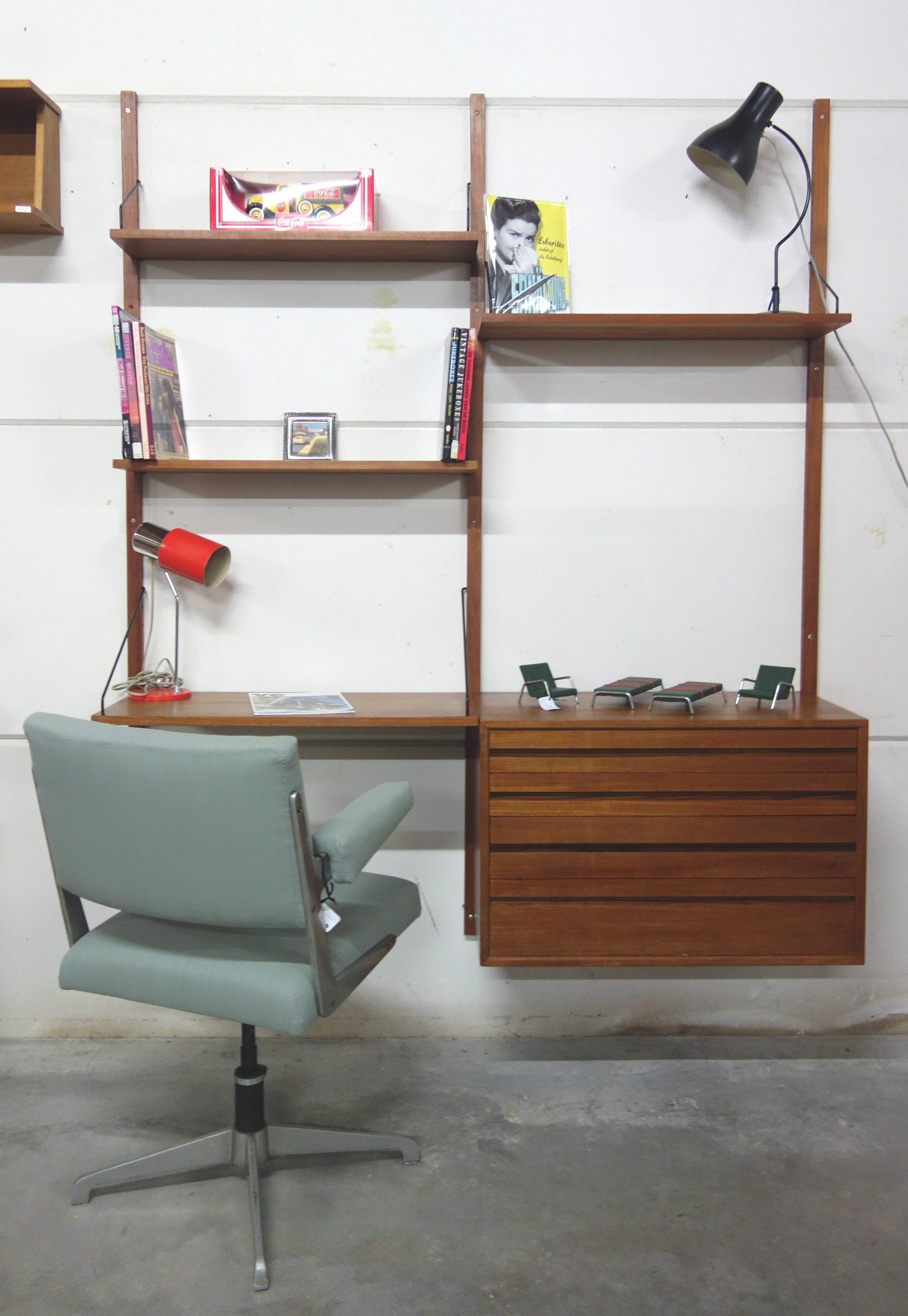 Unité murale en teck de Poul Cadovius pour Cado des années 1960