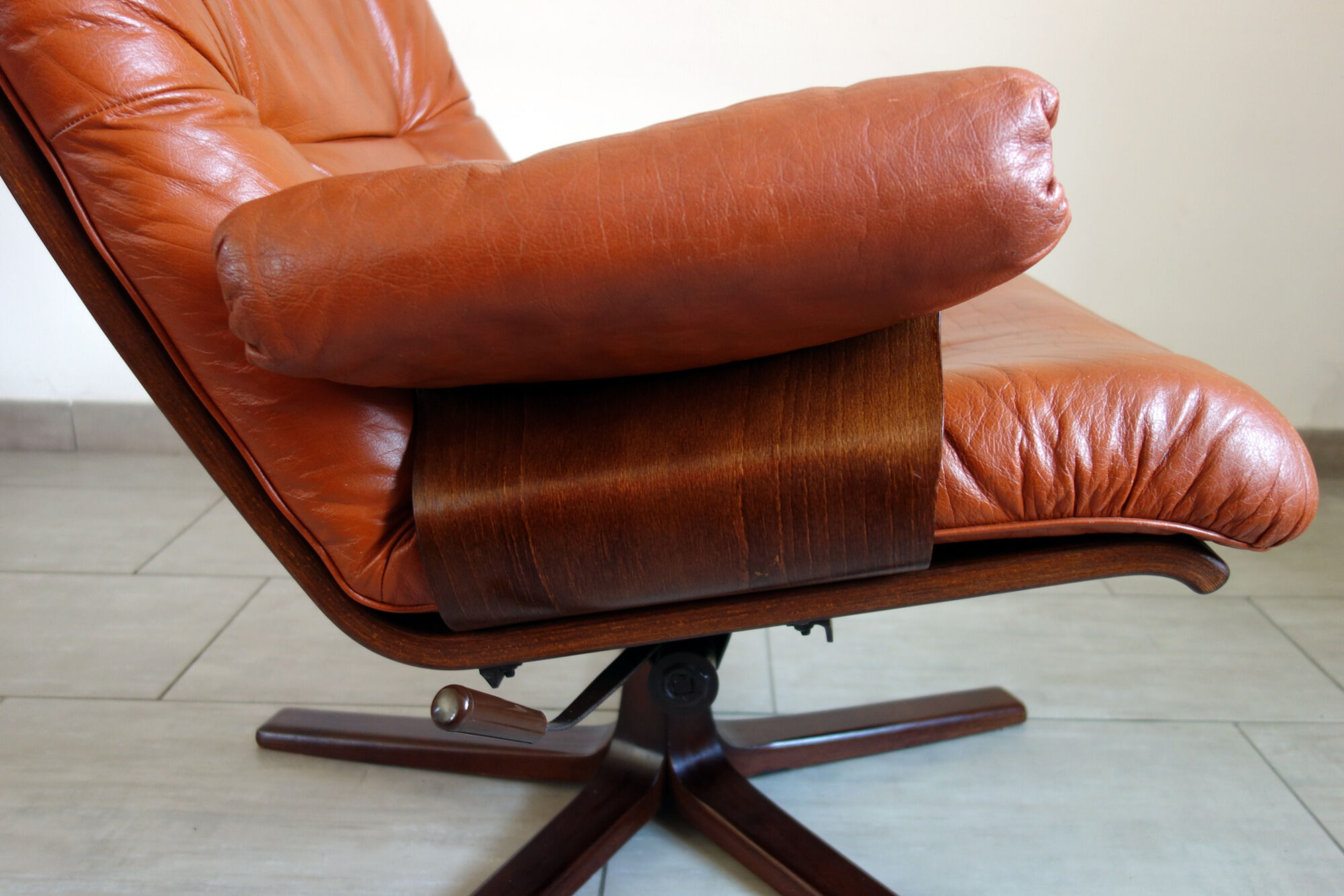 Leather armchair G Mobel, Sweden 60s