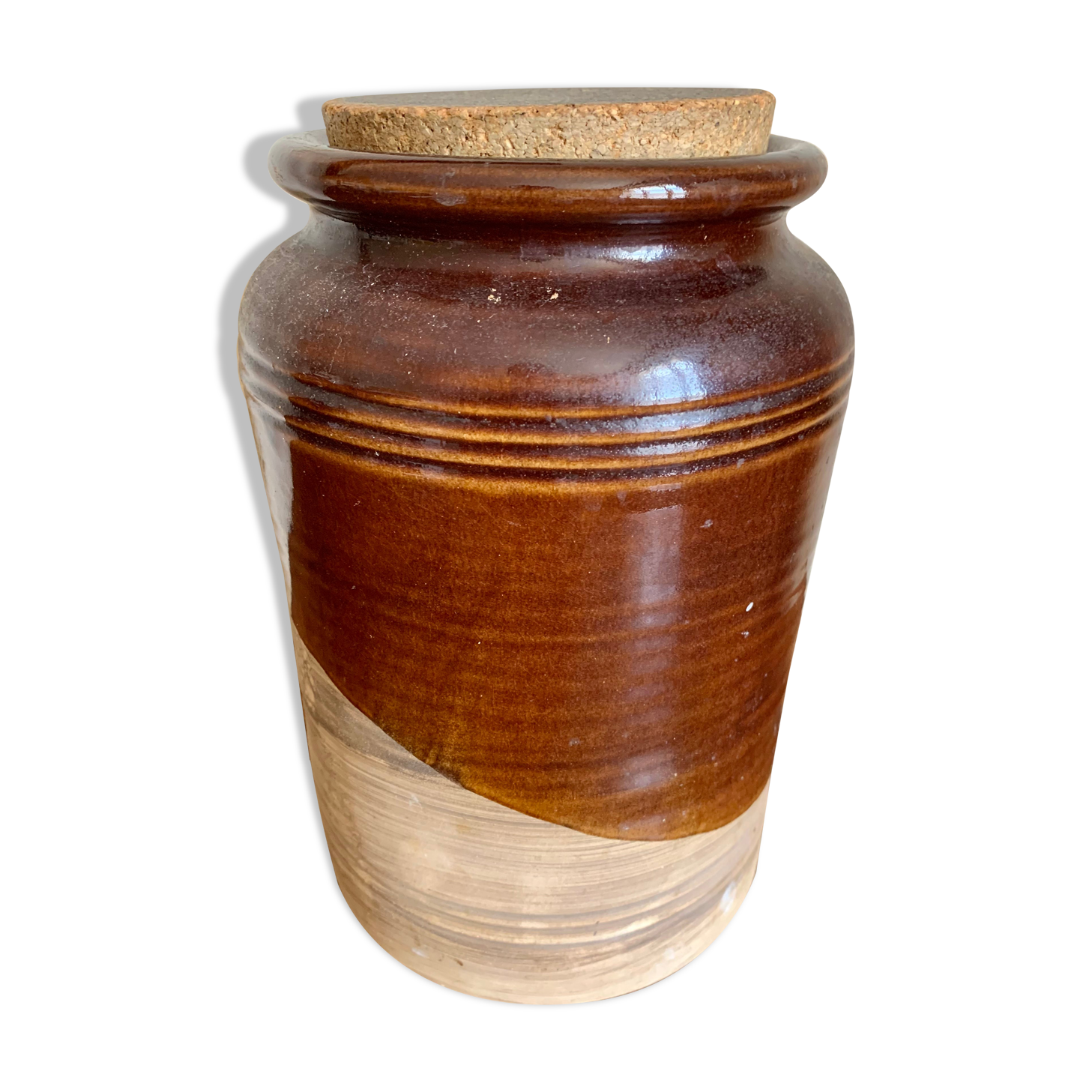 Old sandstone pot with cork lid