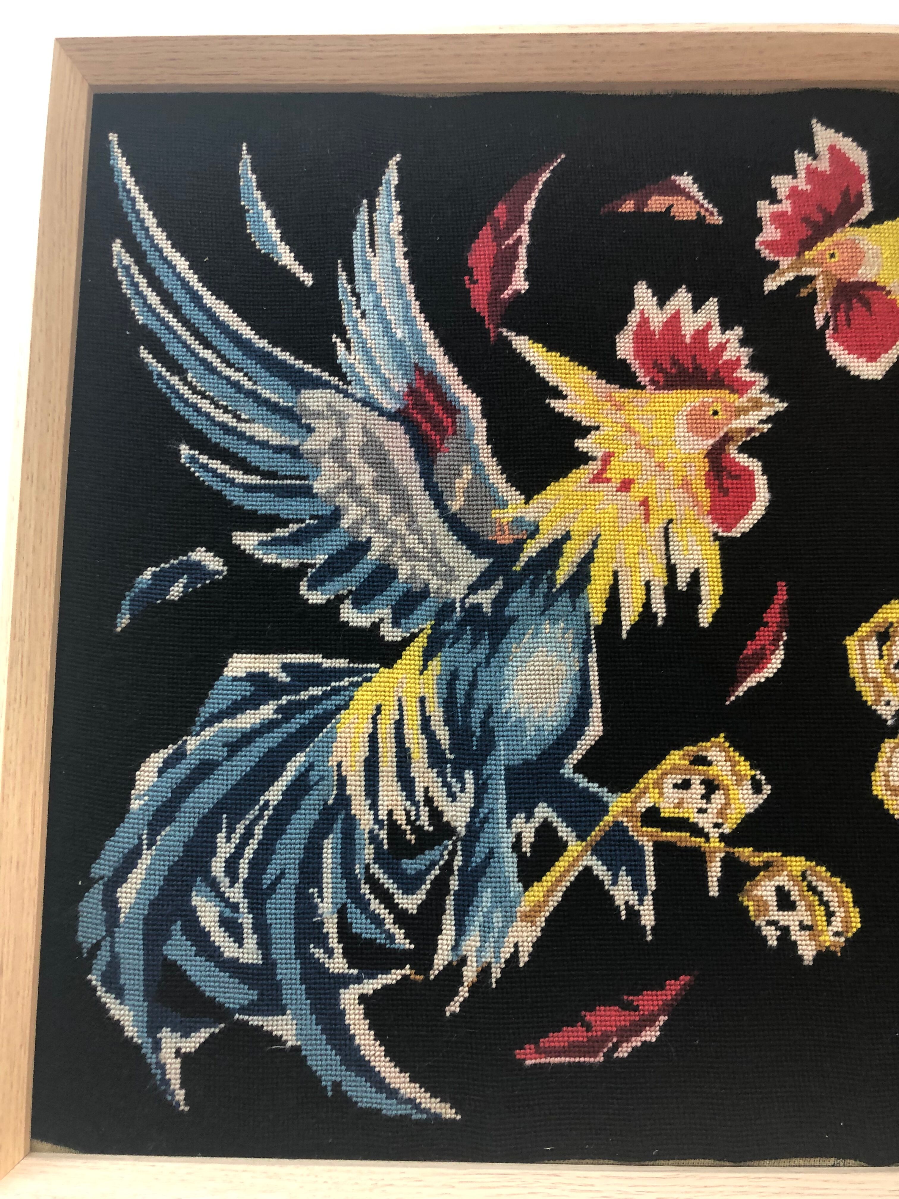 Tapestry vintage cockfight canvas