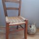 Wooden children's chair, rope seat, circa 1950