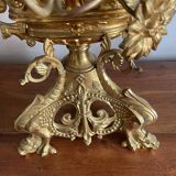 Brass church candelabra with fleur-de-lys