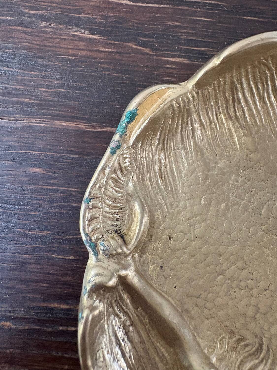 Art Nouveau bronze ashtray with a naked woman