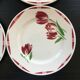 Lot 4 assiettes décor tulipes
