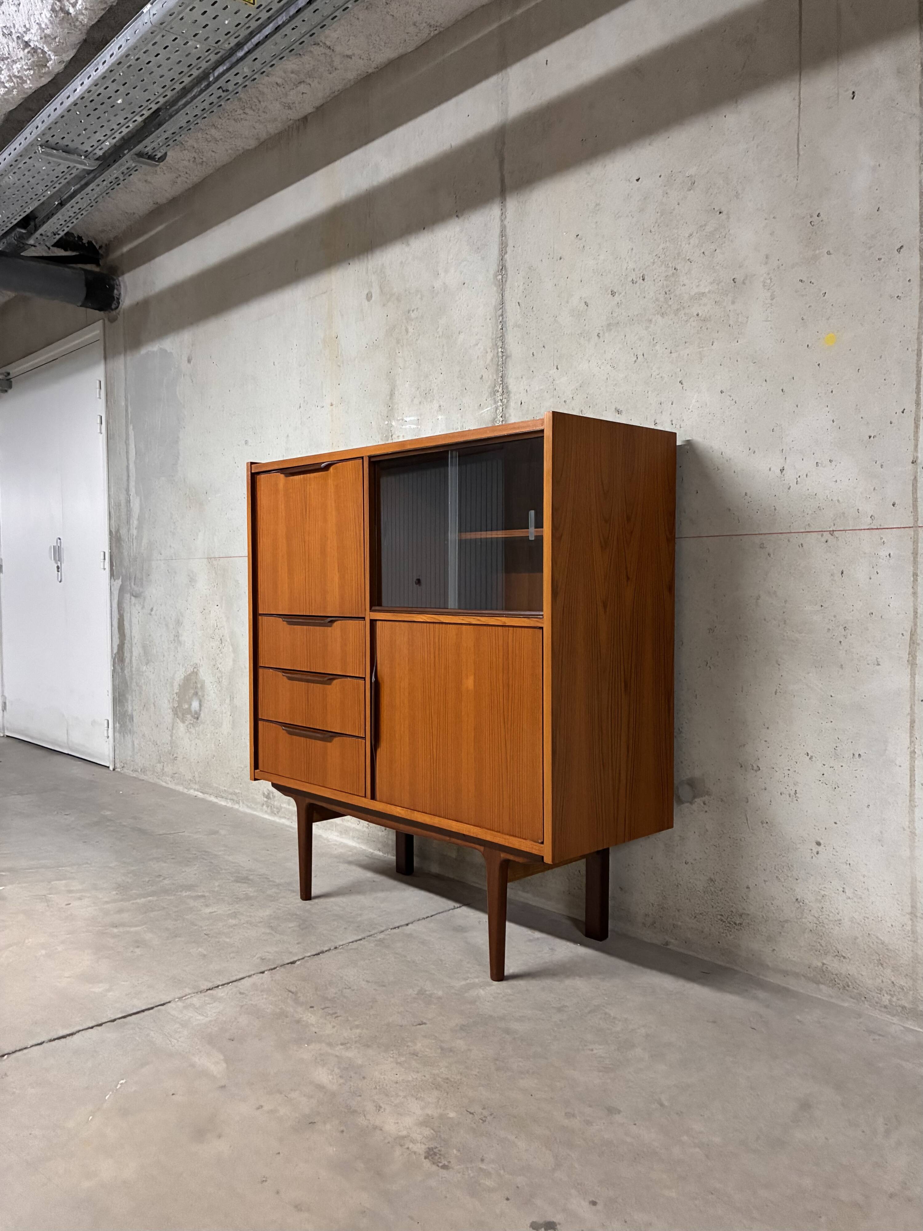 Scandinavian vintage 1960s cabinet buffet secretary display case
