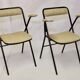 Pair of folding chairs with vintage armrests, 70s