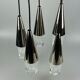 60s 70s hanging lamp cascade lamp 5 lights glass & chrome space age design