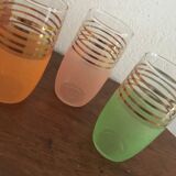 Five glasses with orangeade years 60