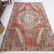 Tapis vintage turc rouge et beige 133x226cm