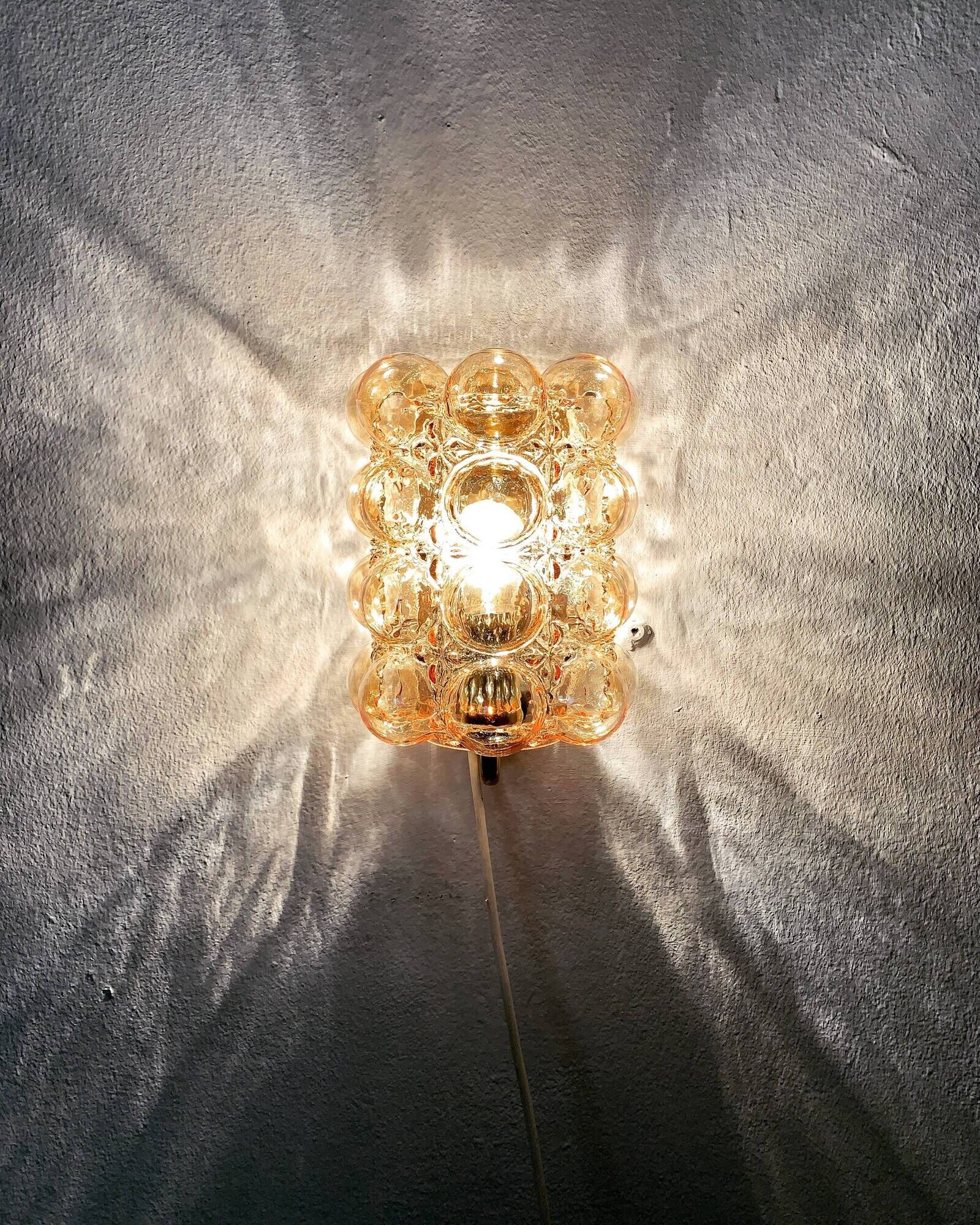 Set of 2 mid-century modern bubble wall lamps by Helena Tynell for Limburg