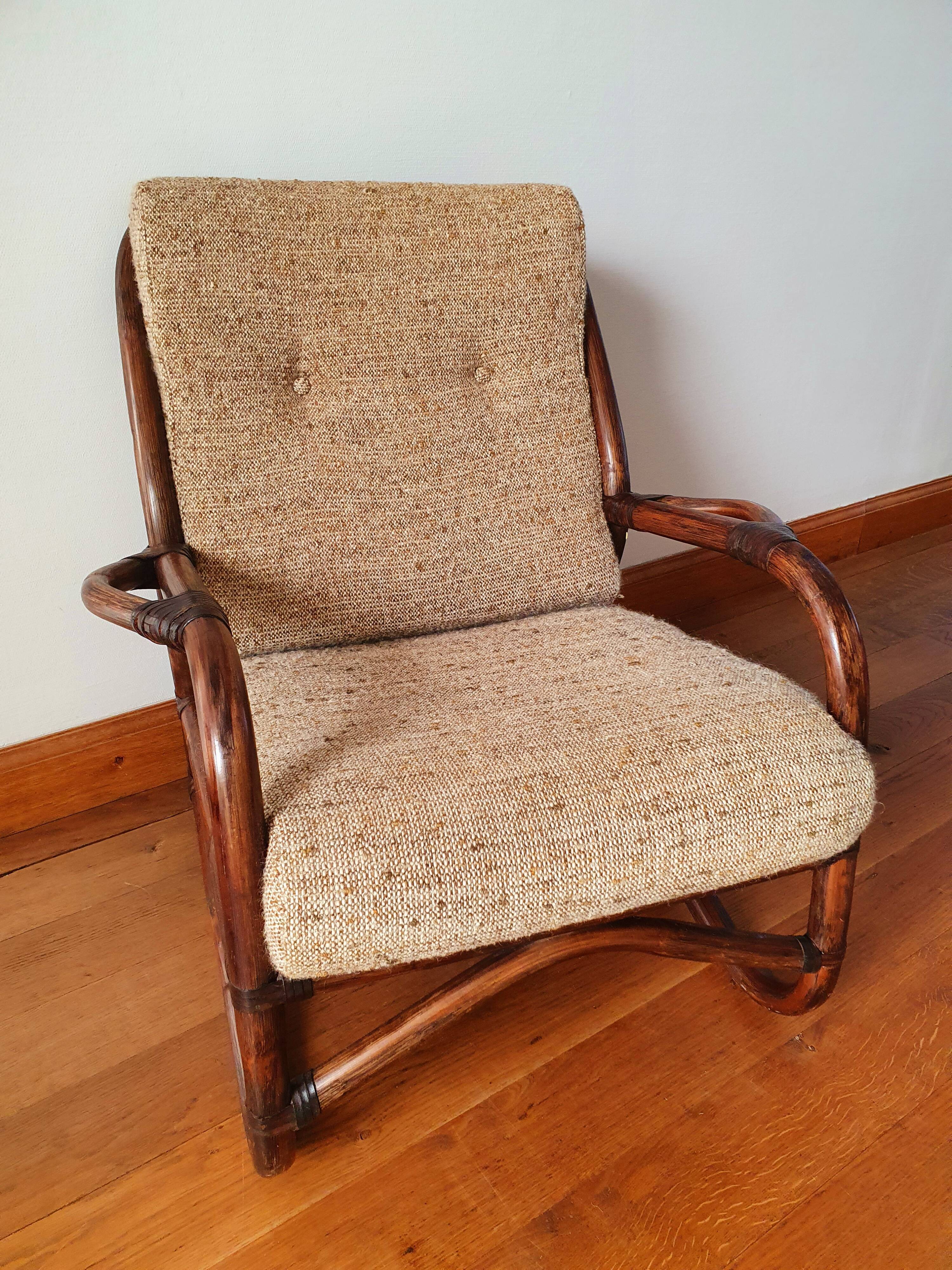 Vintage rattan armchair