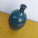 Enamelled terracotta vase, blue