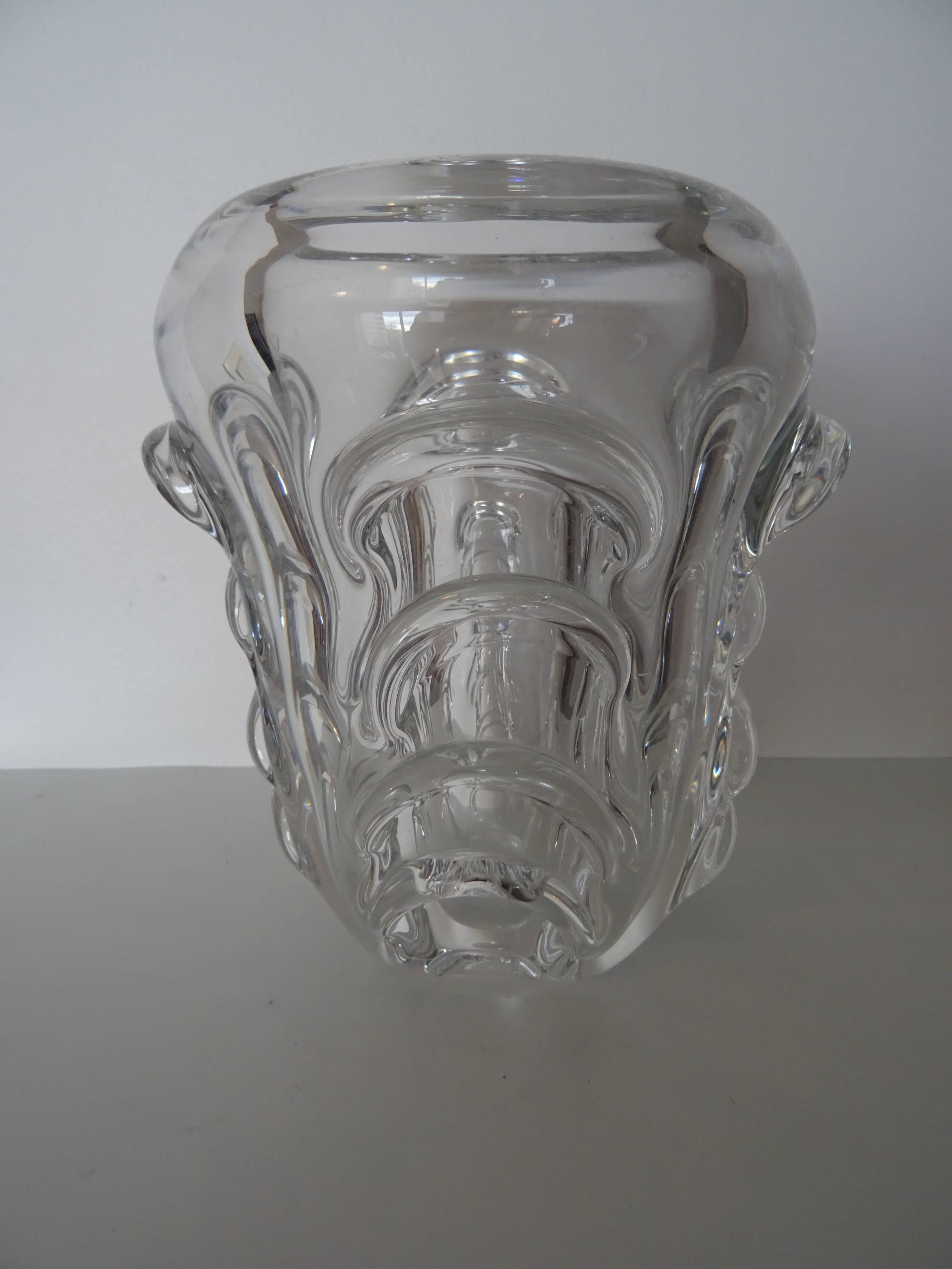 Val Saint Lambert crystal sculptural vase design Antonio and Guido Bon
