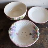 Salad bowl and drainer in vintage slip